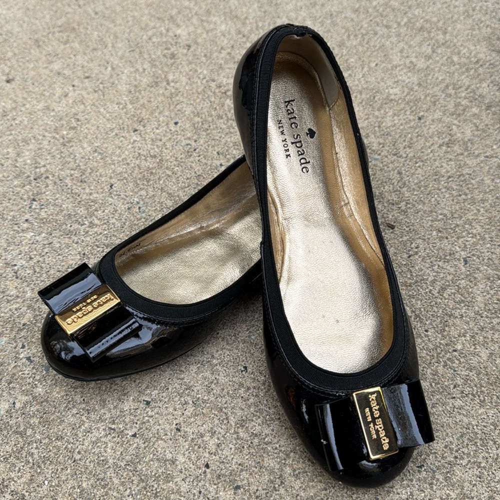 Basically New Kate Spade Metal Plate Bowtie Ballet Flats